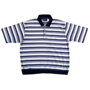 PURITAN Special Edition Blue & White Stripes Polo Shirt